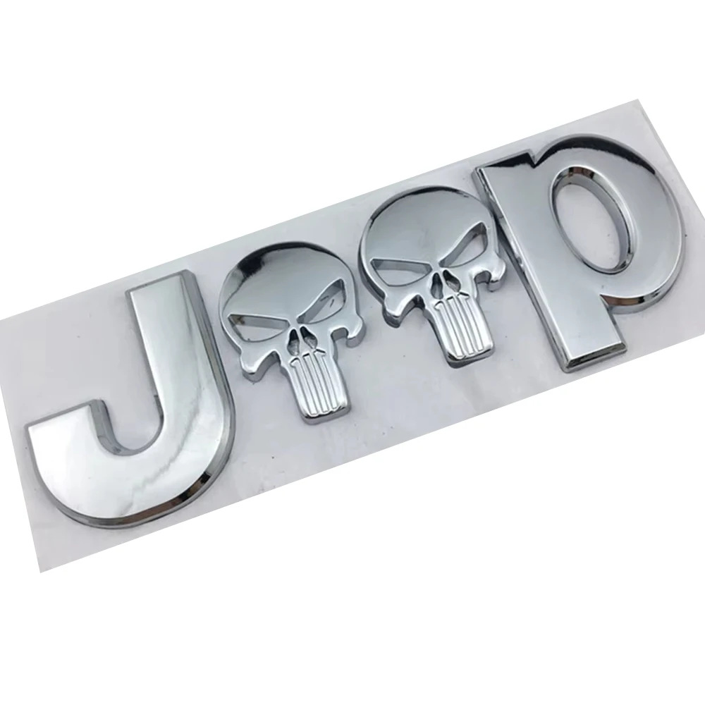 Car modification metal badge DIY metal car sticker body modification sticker suitable for Jeep JEEP modification punisher badge