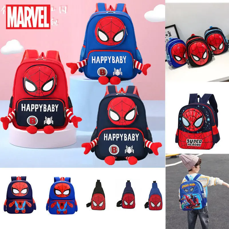 

MINISO Disney Spiderman Cartoon Children 3-6 Years Old School Bag Boys Large Capacity Wear-resistant Waterproof Cute Backpack