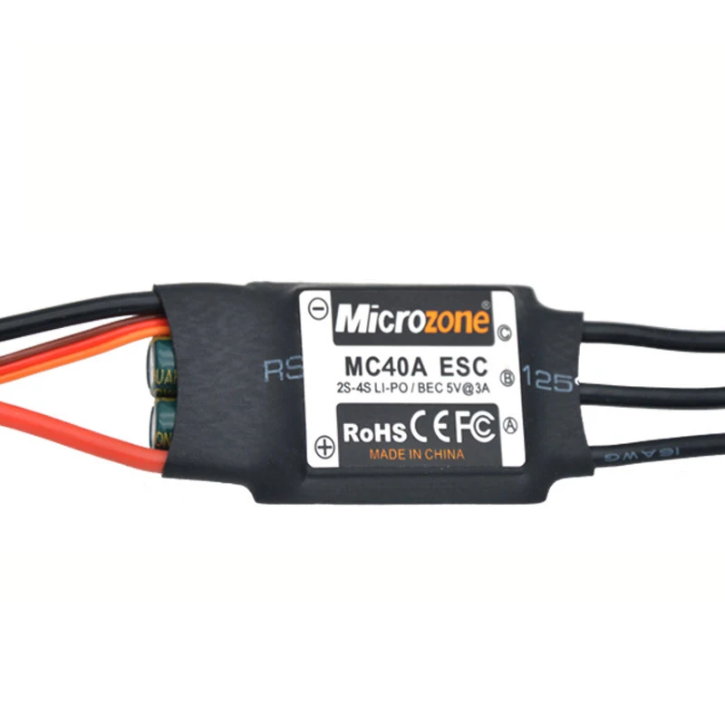 Microzone RC فرش 30A 40A ESC 2-4S الكهربائية سرعة تحكم مع 5V 3A BEC ل DIY Drone طائرة Multicopter هليكوبتر