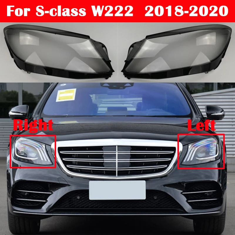 

Автомобильный абажур, чехол для Mercedes-Benz S-класса W222 S350 S400 2018-2020, переднее стекло, линза, крышка фары
