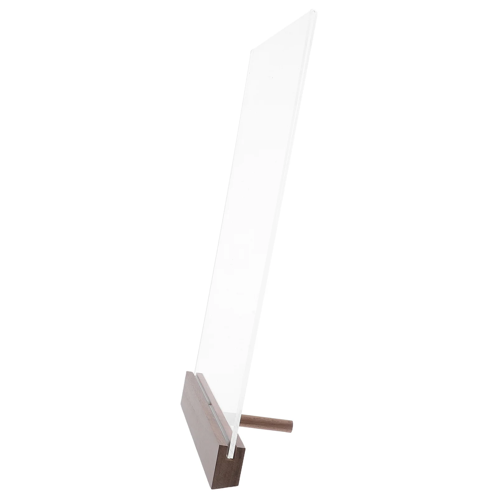 Acrylic Sign Holder Clear Double Sided Frames Walnut Wood Base Tabletop Menu Stand Display Diploma Certificate Flyer Stand Frame