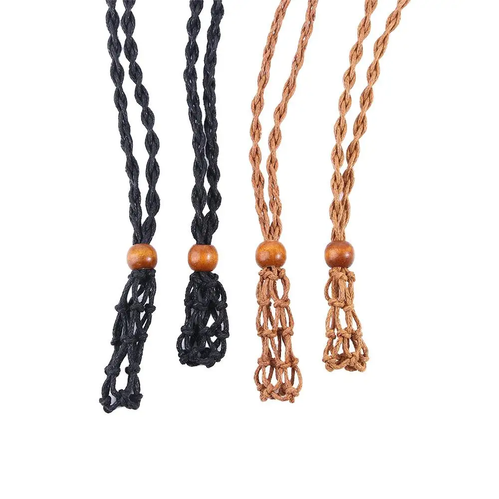 

With Adjustable Length Braided Hand-knitted Necklace Cord Empty Stone Holder Braided Necklace Cord Crystal Necklace Holder