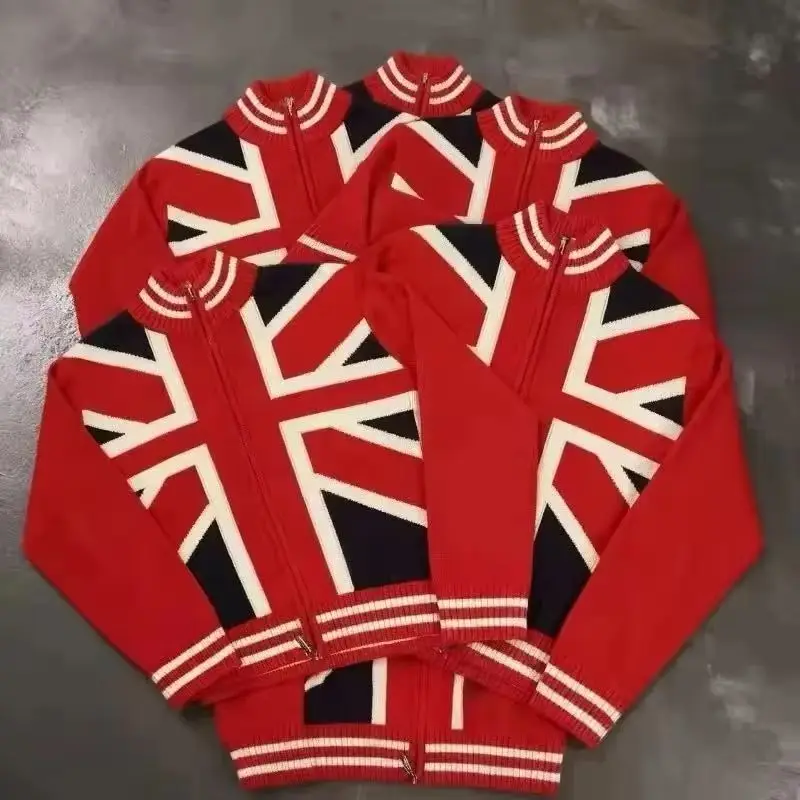 

Star striped cardigan sweater Y2K retro autumn and winter women zipper stripes multifunctional top punk brother casual sweaters