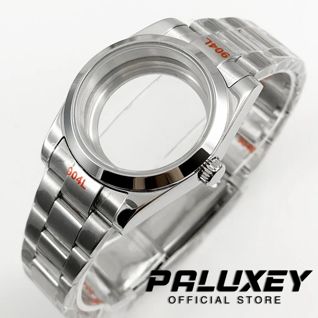 

36MM/40MM Waterproof Watch Case Sapphire Crystal Stainless Steel Bracelet Case Screw Crown