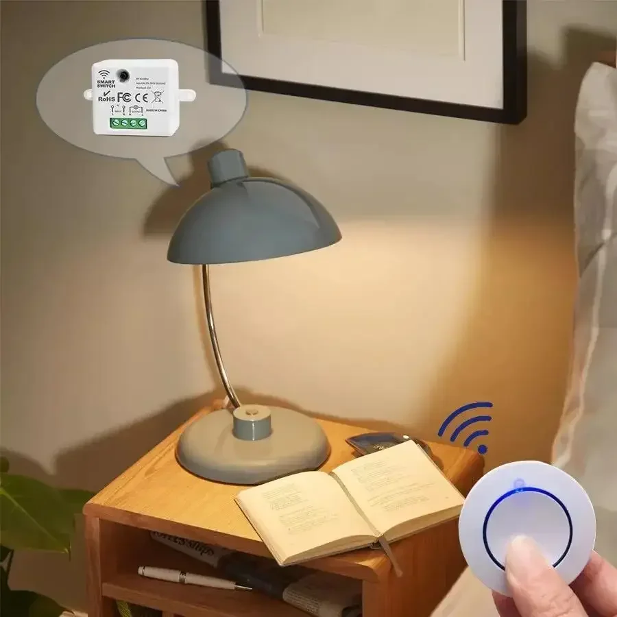 Interruttore della luce del telecomando senza fili 433 MHz Ricevitore relè 10A Interruttore del pannello a parete del controller 110 V 220 V