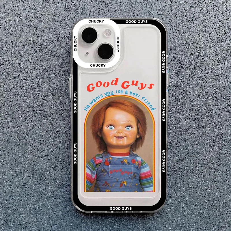 Cartoon Chucky Good Guys Phone Case For iPhone 15 14 Pro MAX 11 13 12 XS X SE XR 7 8Plus Shockproof Clear Silicone Cover Fundas