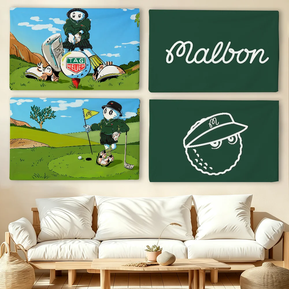 Fashion print M-Malbon  flag For Living Room Home Dorm Decor Wall Outdoor Camping Party Banner Gifts G-Golf