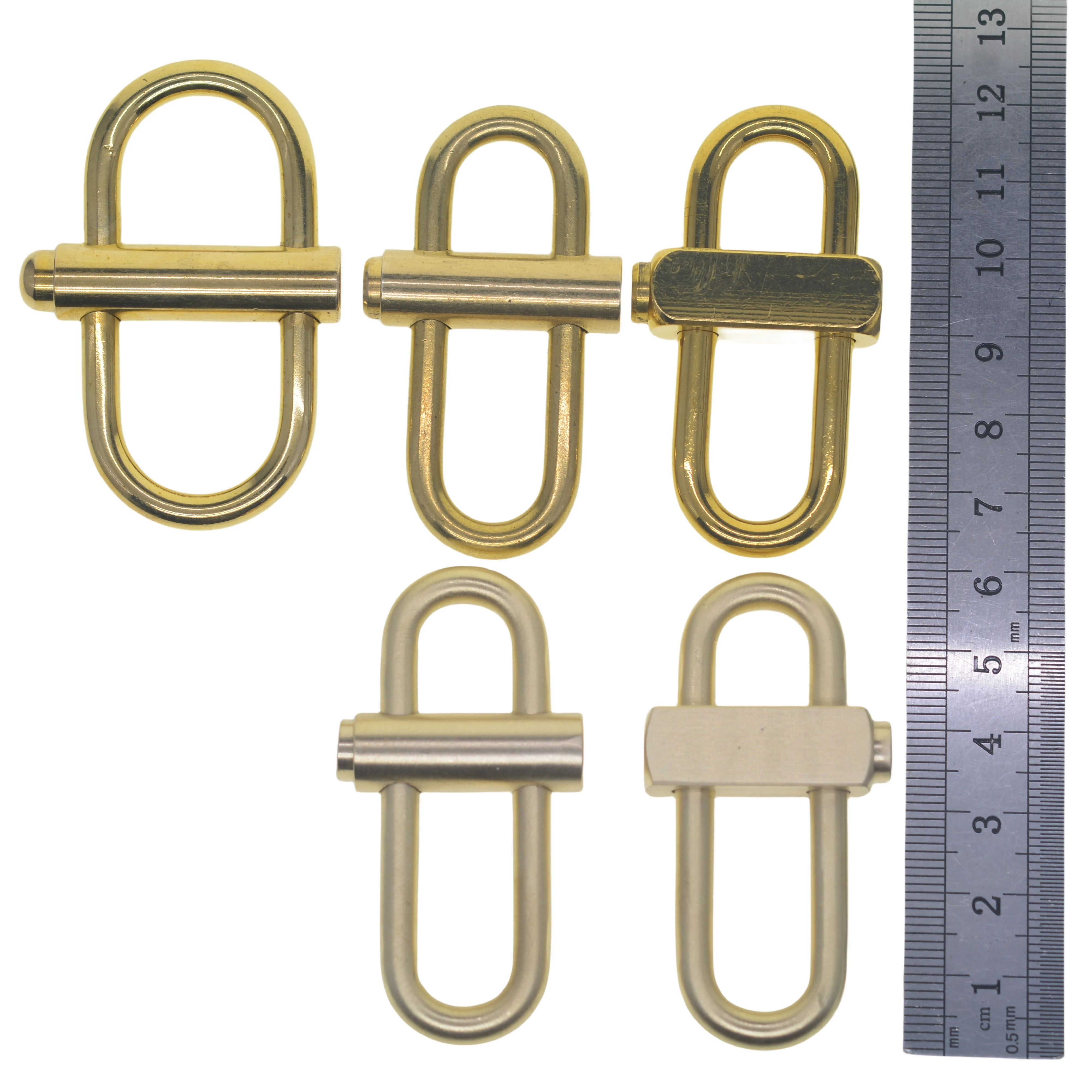 Brass Oval Lock Carabiner Keychain Vintage Style