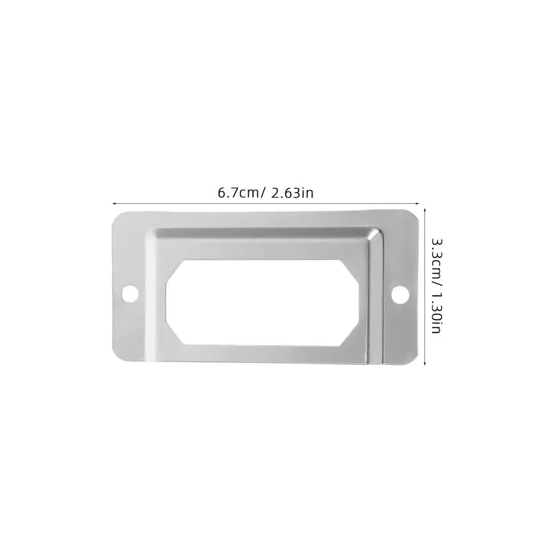 Etiqueta de metal puxar quadro alça arquivo nome cartão titular 50 pçs para arquivo nome cartão titular gaveta caixa caso bin