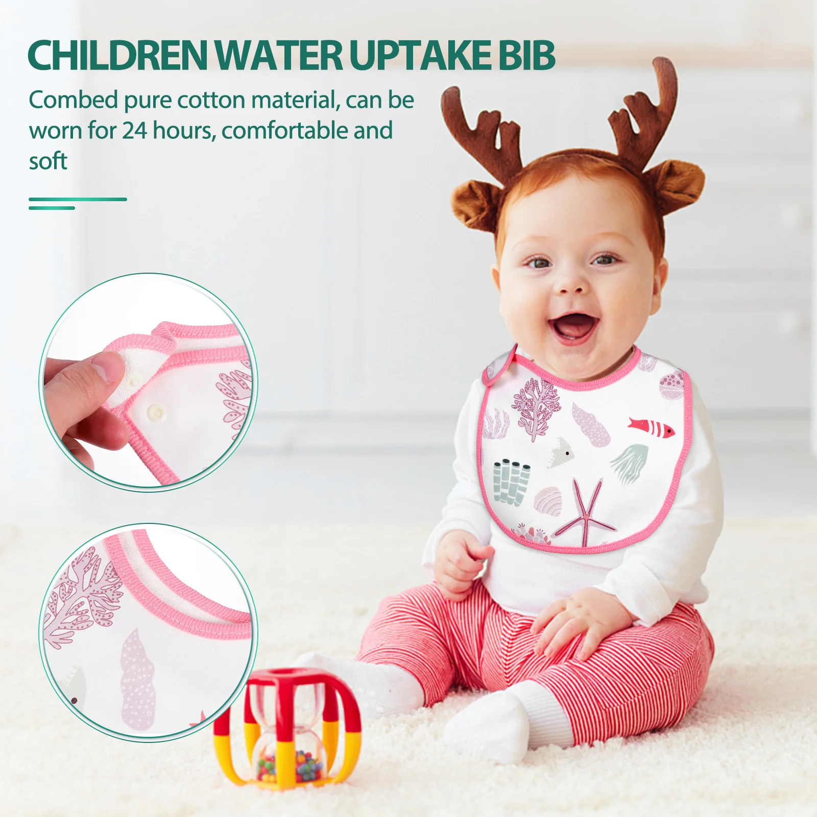 

2 шт., хлопковые детские нагрудники, мягкие, приятные для кожи, детские нагрудники для прорезывания зубов со слюной, прочный многоразовый фартук для кормления для мальчиков и девочек, все сезоны