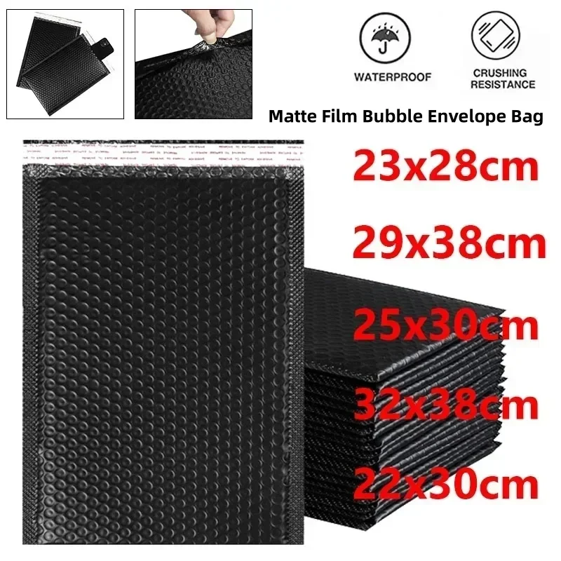 

20PCS Bubble Mailers Poly Bubbles Mailer Self Seal Padded Envelopes Gift Bags Black Packaging Envelope Ba-g for Book Large Size