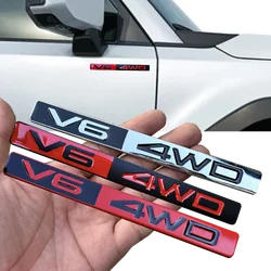 Zinc alloy V6 4WD car trunk door stickers for  Toyota Prado, Land Cruiser Ford Explorer Jeep Grand Cherokee Mitsubishi Pajero