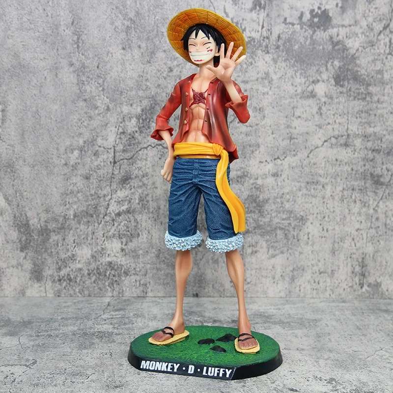 42cm One Piece Anime Characters Confidence Smiley Luffy Three Forms Change Face Doll Action Doll Model Statue Toy Set Gifts