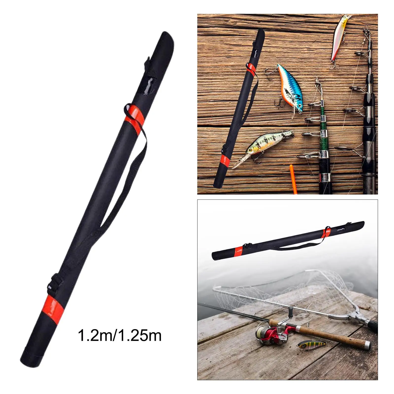 Imagem -05 - Estojo Portátil para Varas de Pesca com Mosca Presente Masculino Capa para Vara de Pesca Acessórios ao ar Livre Equipamento de Pesca Estojo de Viagem para Vara de Pesca