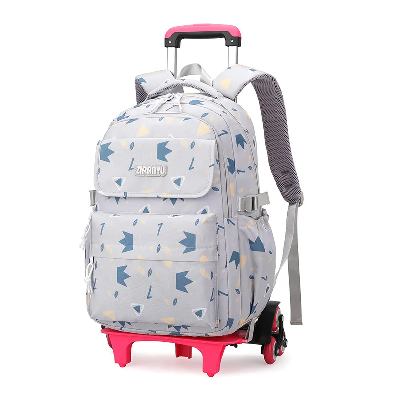 Mochila escolar con ruedas para niños y niñas, morral escolar con ruedas para ortopedia