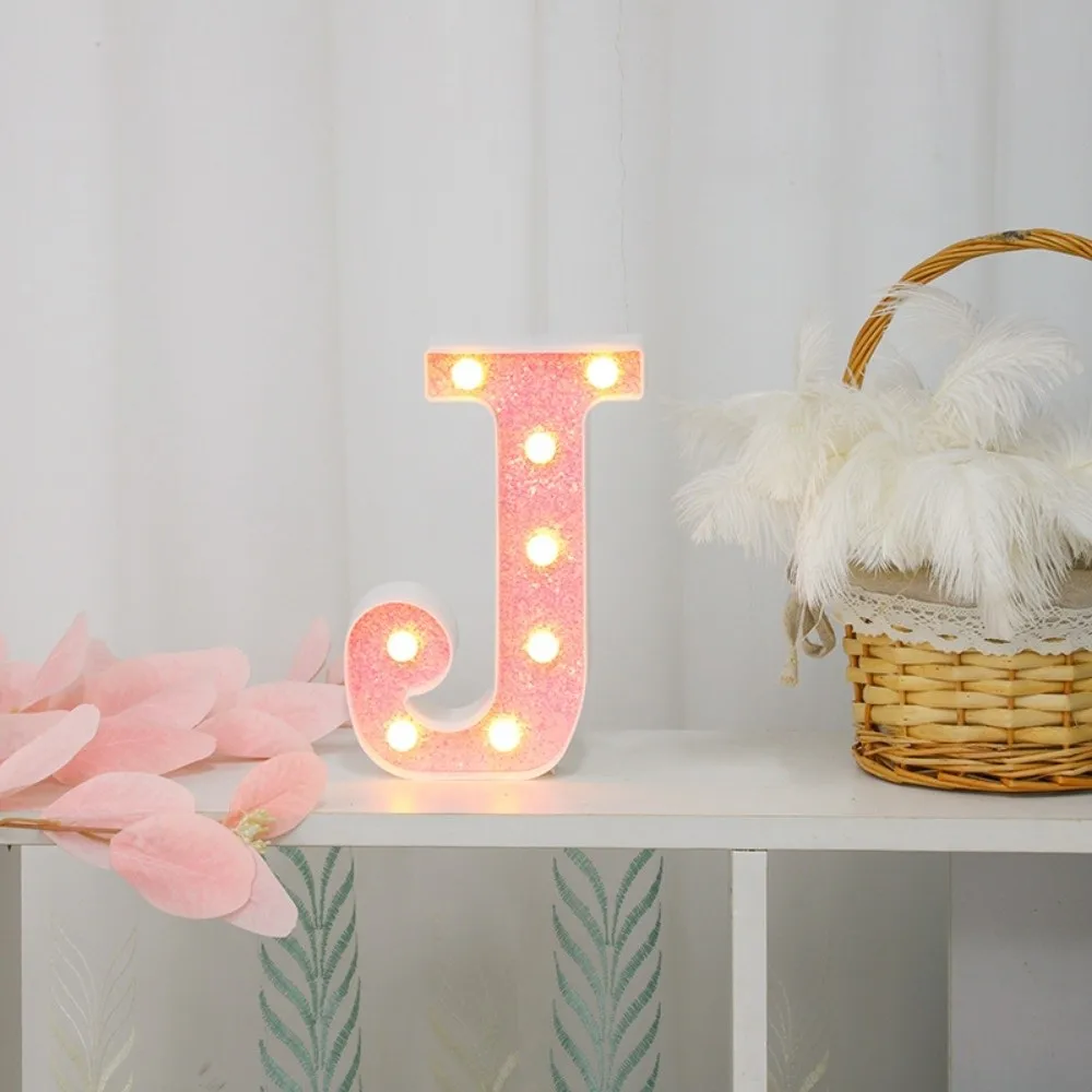 16cm Size LED Light Letters 26 English Letters Pink Color Alphabet Lamp LED Light Luminous Design LED Letter Night Light