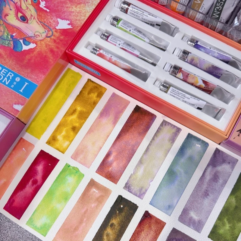 Super Vision 2026 Layered Sediment Watercolor Paint Set Master Grade Granulation Pigment for Students Sketch Art Supplies