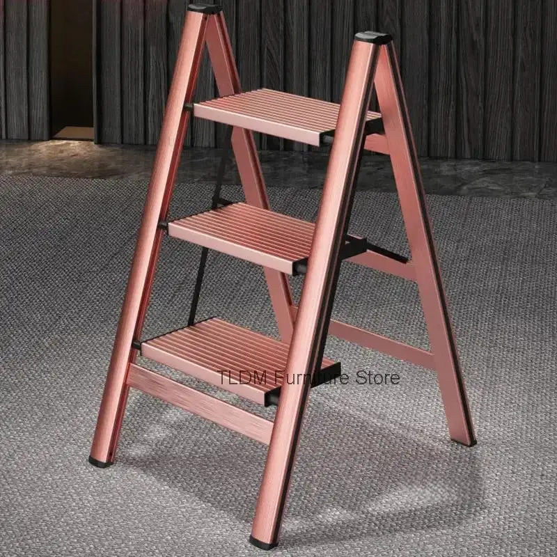 Aluminum Folding Ladder Home Step Ladders Designer High Stool Kitchen Indoor Multifunctional Thickened Small Portable Ladders