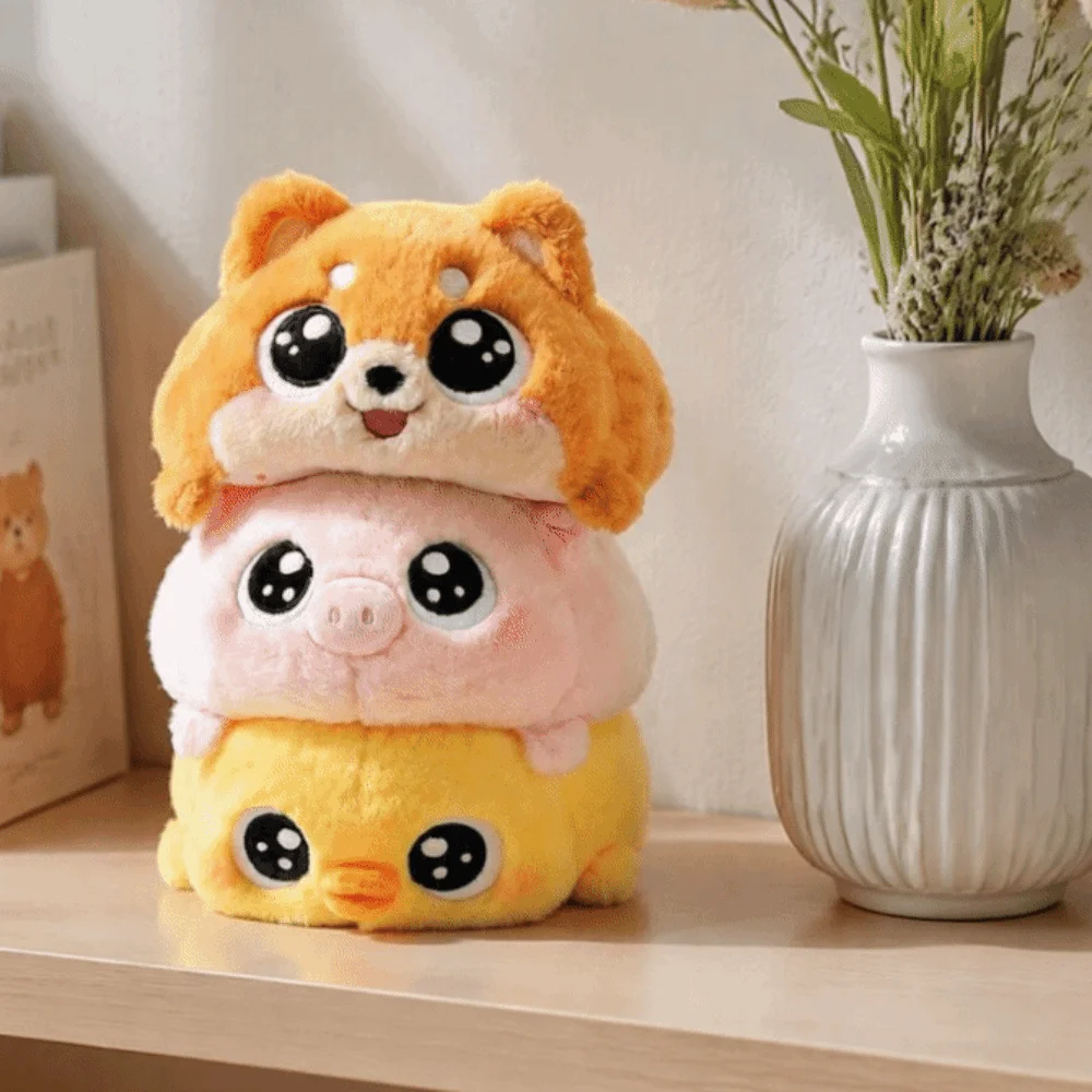 Cartoon Elephant Plush Toys Fluffy Soft Round Plush Piglet Doll Chicken Penguin Little White Dog Plush Toy Home Decoration