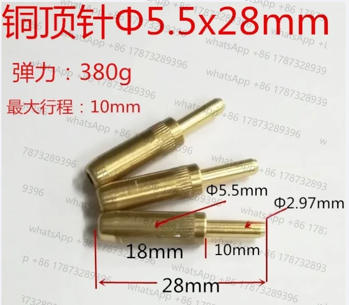 Test Pin Contact Pin 5.5mm Copper Top Pin/spring Pin/charging Pin/battery Pin/probe/conductive Pin/total Length 28mm