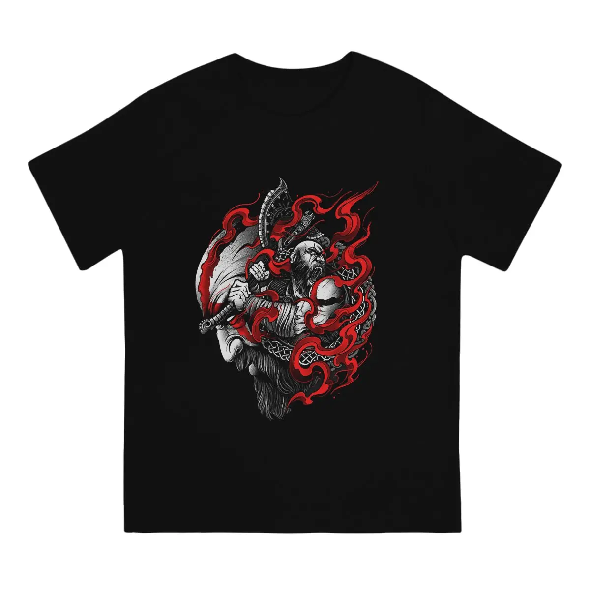 Fight T Shirt Men Pure Cotton Vintage T-Shirts O Neck G-God Of Wars Tees Short Sleeve Clothes Adult