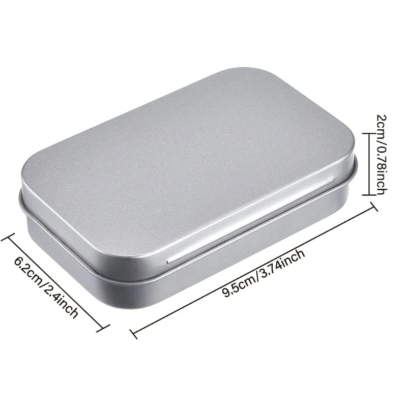 40 عبوة من صناديق تخزين الألومنيوم مع أغطية مفصلية، حاويات صفيح مستطيلة محمولة لمنظم حاملي بطاقات الهدايا الصغيرة #4