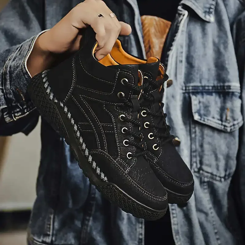 بدون كعب حذاء رجالي من الجلد الطبيعي باللون الأبيض كاجوال فاخر بدون كعب حذاء رياضي رجالي رياضي صحي مريح حقيقي