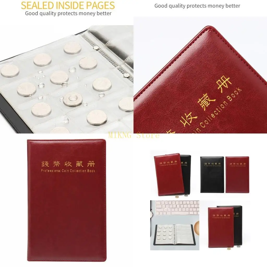 

360 Pockets Coin Collecting Album for Collector, PU Leather Coin Collection Book best sale