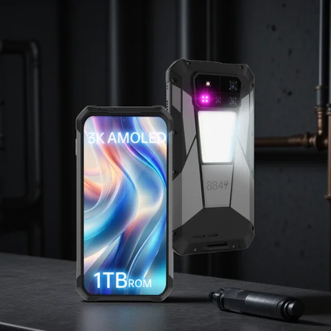 8849 Tank 4 Pro Unihertz Proiettore robusto 5G Smartphone 1TB 36G Android 14 Telefono sportivo 11600mAh Dimensity8300 AMOLED 120HZ