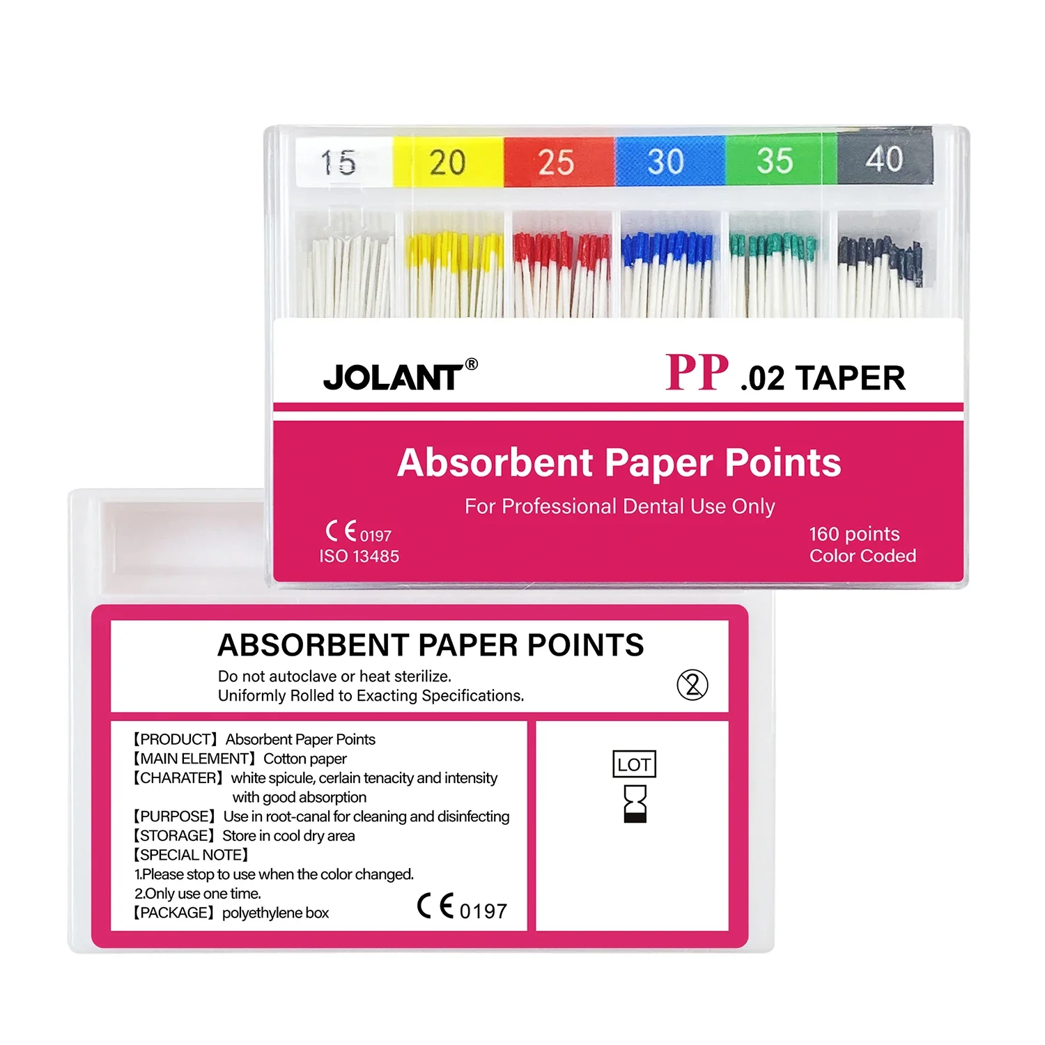 1 Box JOLANT Dental Absorbent Paper Points F1 F2 F3 Dental Root Cancel Files Endodontics Cotton Fiber Tips Dentist Materials