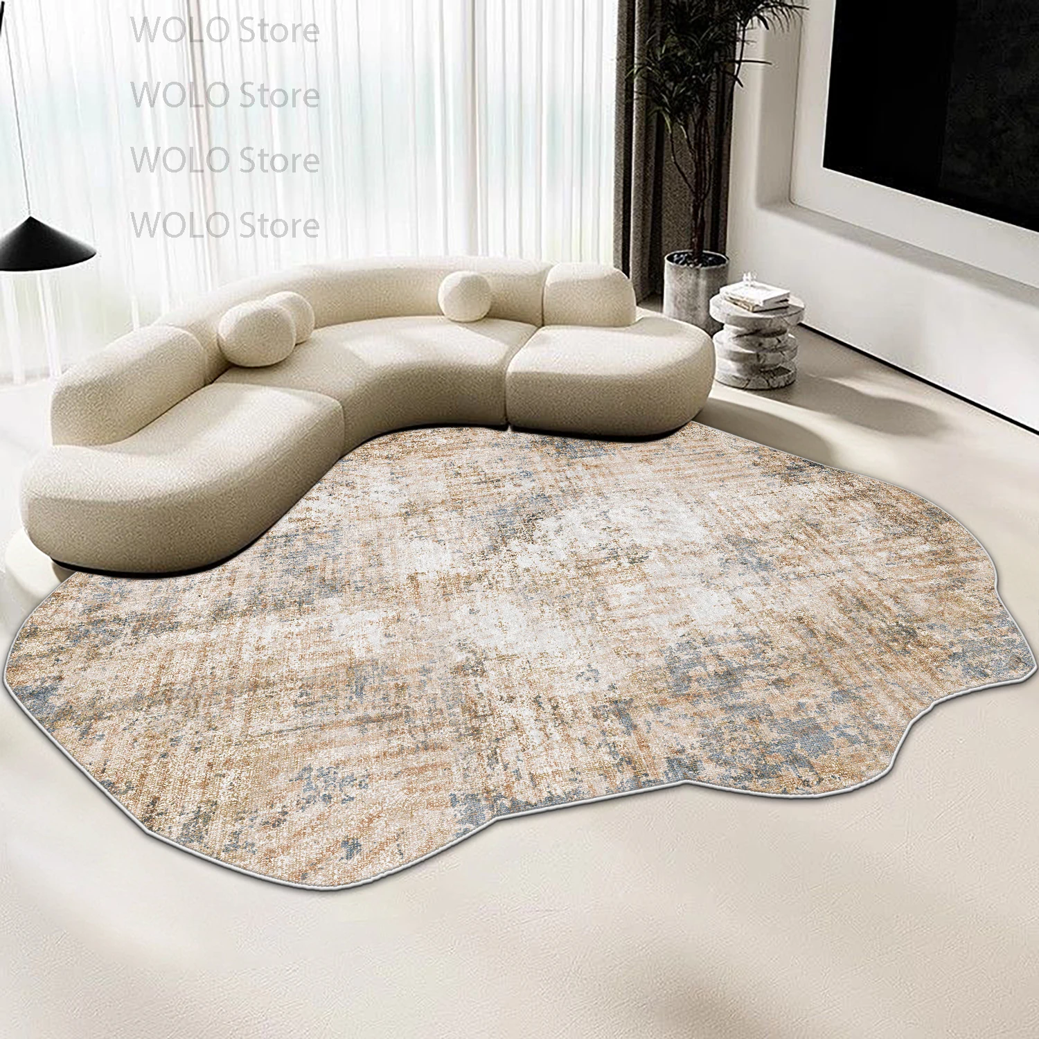 Modern Abstract Irregular Carpet for Living Room Decoration Home Machine Washable Fluffy Rugs Thickened Bedroom Soft Floor Mat
