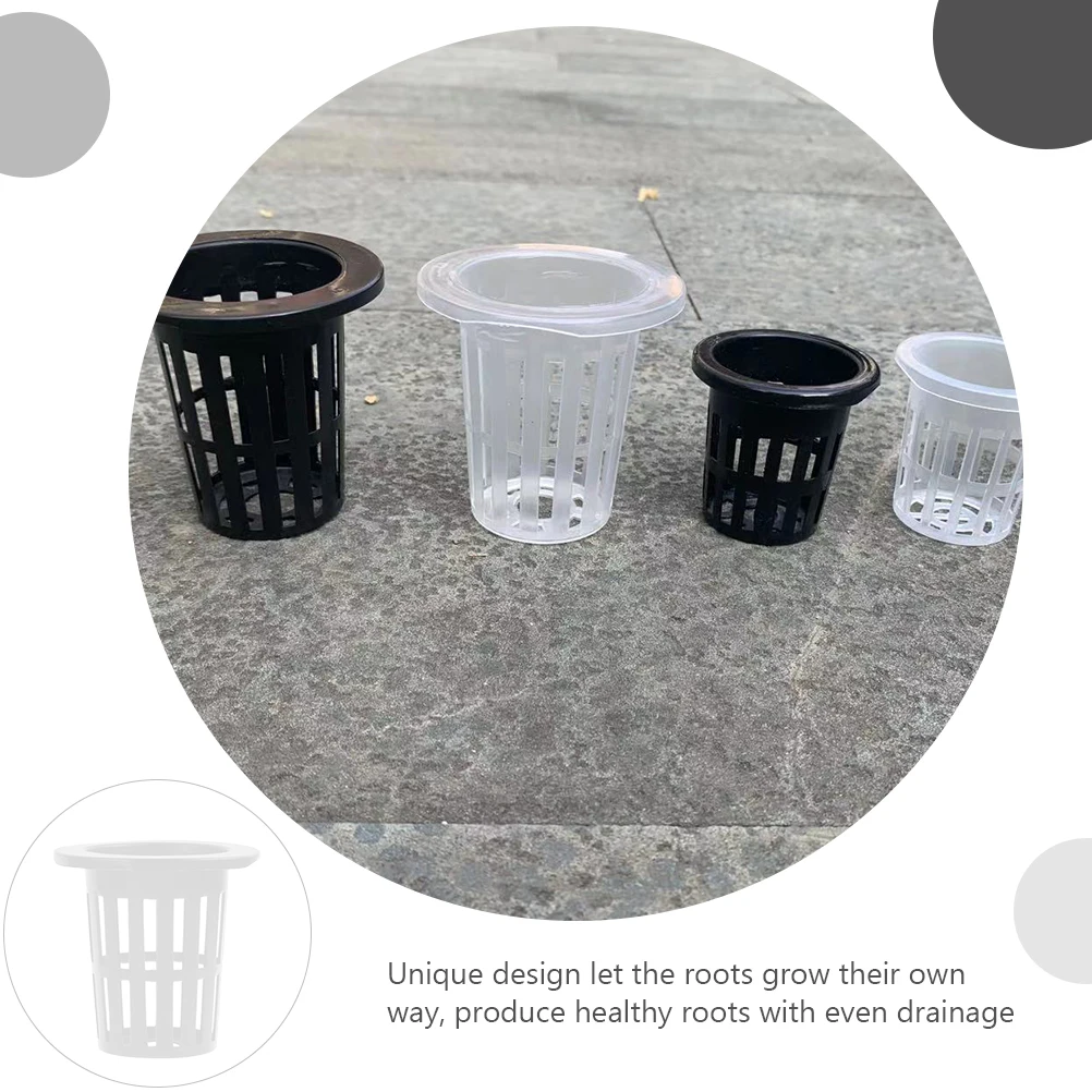

50pcs Plastic Hydroponics Baskets Durable Corrosion-Resistant Mesh Net Cups For Efficient Plant Growth Hydroponic Plant Grow