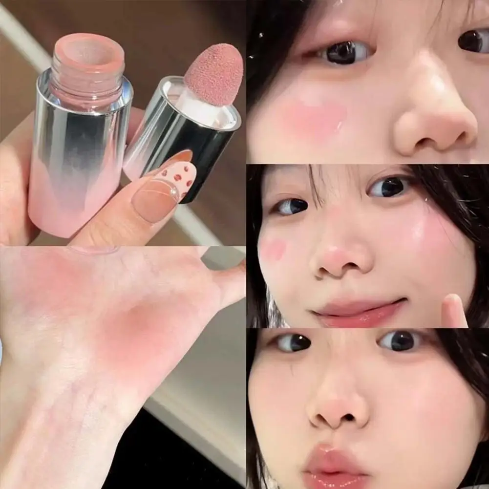 Waterproof Liquid Blush Stick, Long-Lasting Natural Cheek Color, Multi-Purpose Lip Tint & Face Makeup Blush Cosmetic