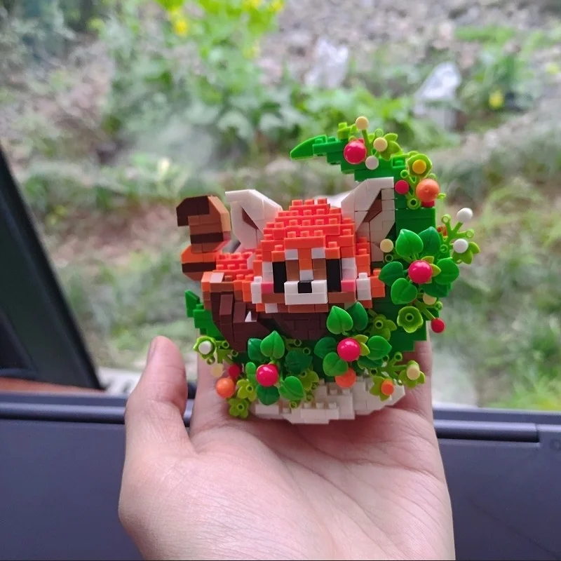 Leuke Hond Kat Panda Konijn Cartoon Dier Bloem Model Mini Bouwstenen DIY Constructie Speelgoed Kerst Verjaardagscadeau