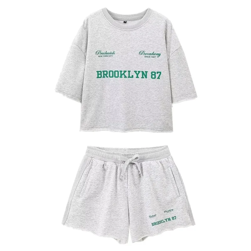 Fall 2024 New Women's Comfortable Long Sve round Ne Sweatirt orts Set Printed Velvet Fabric Faionable Casual Sport...