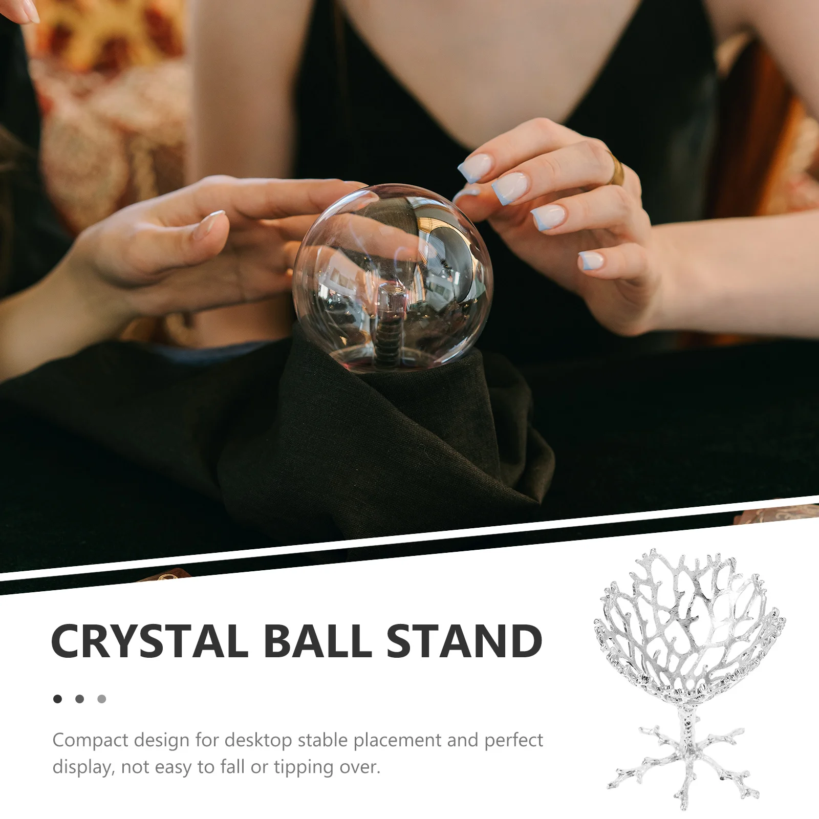 

Hollow Crystal Ball Alloy Stand Creative Metal Base Ornament Home Office Decoration Stable Placement Gift Crystal Ball Base