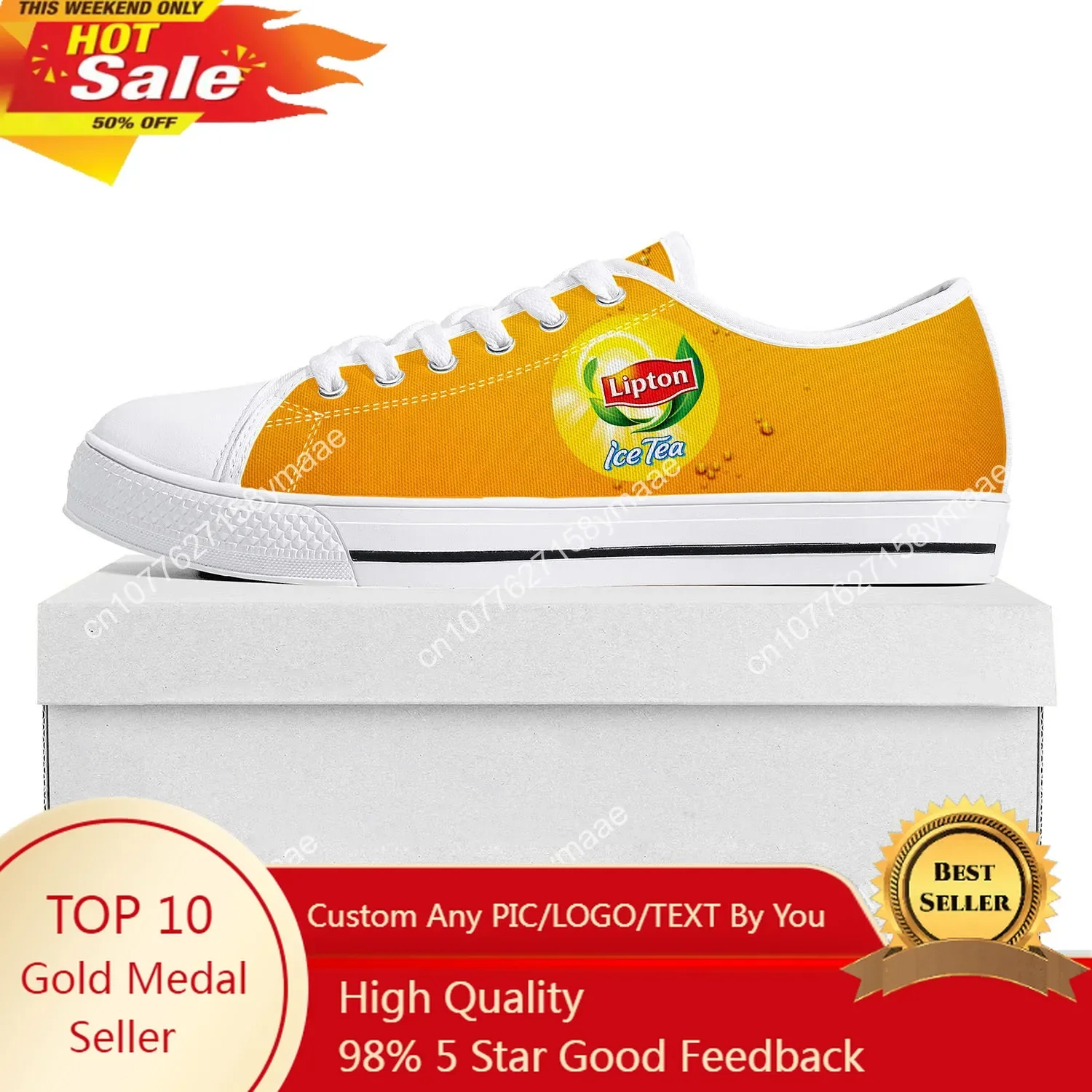 

L-Liptons Iced Tea Drink Low Top Sneakers Men Women Teenager Canvas High Quality Sneaker Casual Custom Made Shoes Customize Shoe