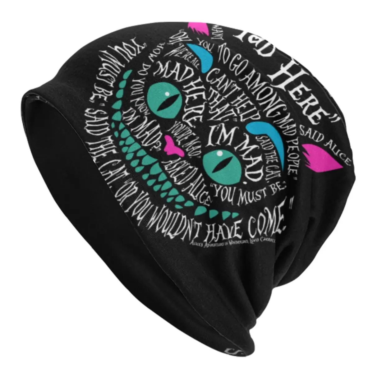 

Шапки-бини Alice In Wonderland Skullies, зимняя теплая вязаная шапка унисекс, модная шапка с чеширским котом для взрослых, уличная лыжная шапка