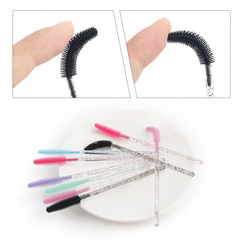 50 Pcs  Disposable Lash Brush Comb Beauty Makeup Brush Silicone Mascara Wands Applicator Women Eyelash Extension Make Up Tools