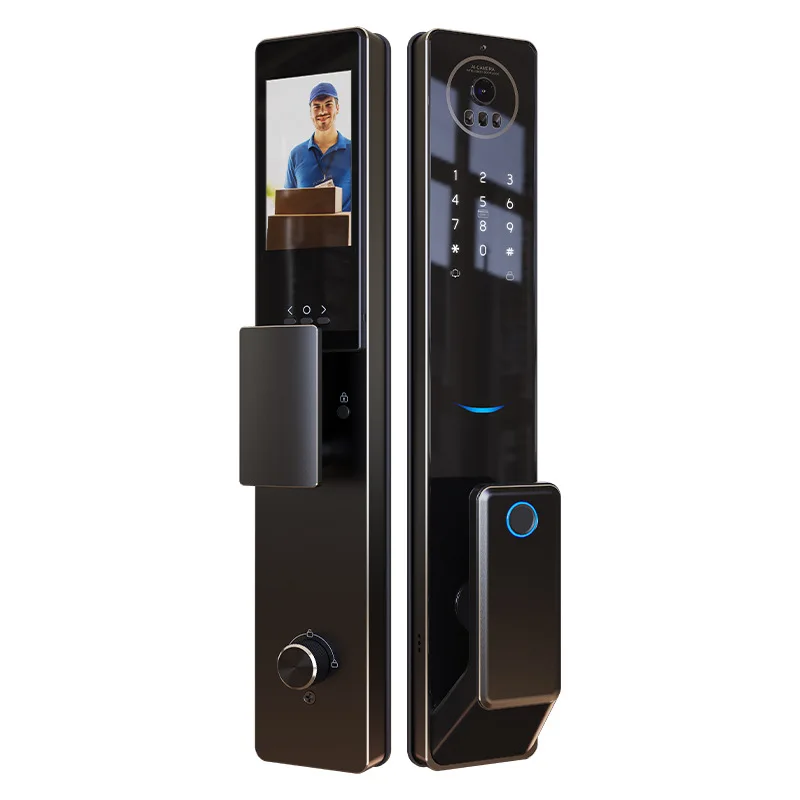 Smart lock graffiti multilingual smart door lock 3D facial recognition fingerprint lock door