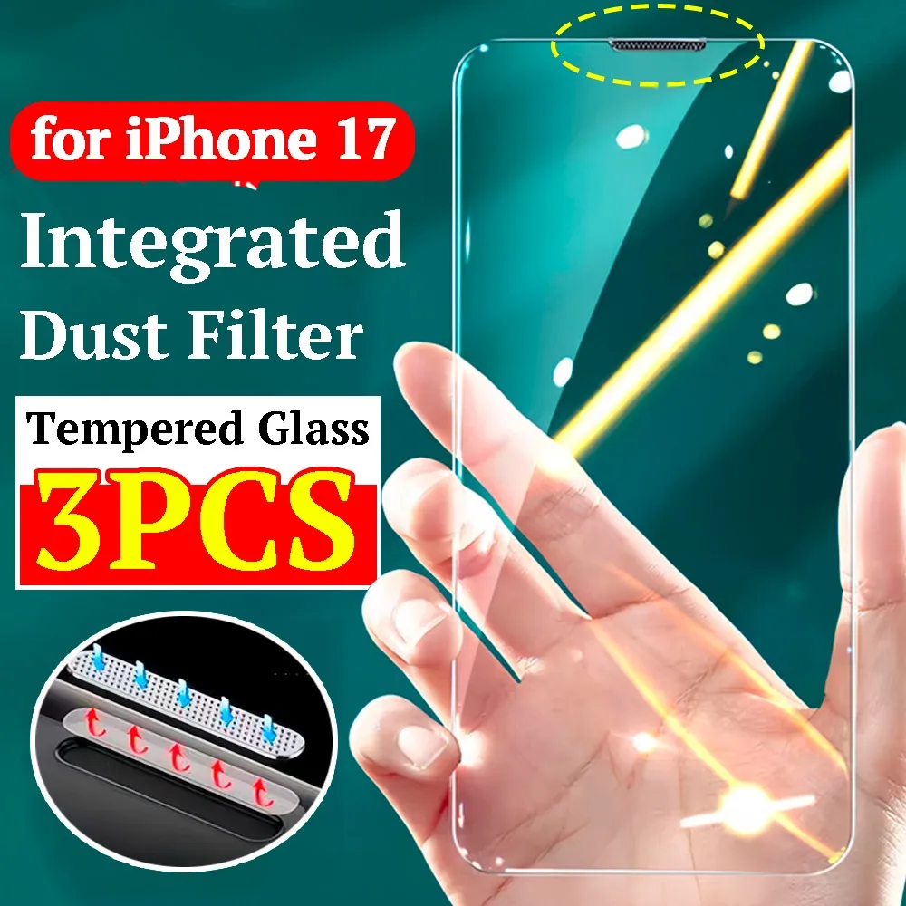 

Tempered Glass Screen Protectors with Integrated Dust Filter for IPhone 17/17 Air HD Anti-scratch Glass Film for 17 Pro/17Promax