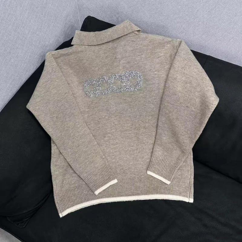 26ss Winter Fashion Street New GOODBRAND Sweater Color Blocked Patchwork V-neck Fake Two-piece Pullover Men Women Loose Outfit