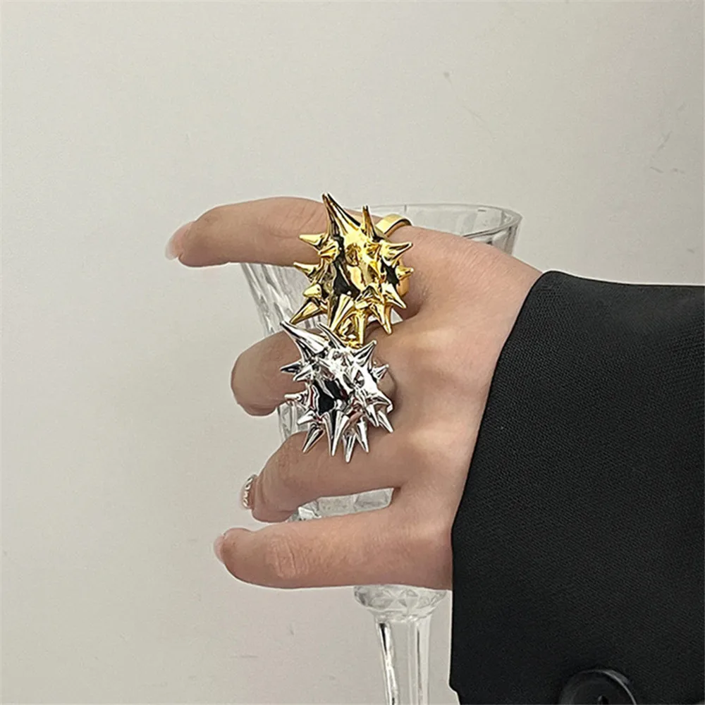 Europe And The United States New Sea Urchin Rivet Geometric Metal Ring Niche Design Sense Of Female Accessory Gifts 2025