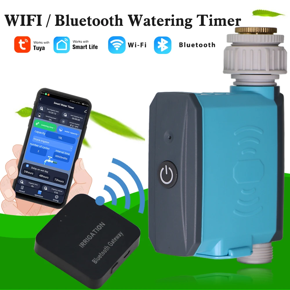 WIFI Bluetooth Garden Watering Timer Automatic Irrigation Gateway Controller Mobile Google Assistant Smart Remote Sprinklers