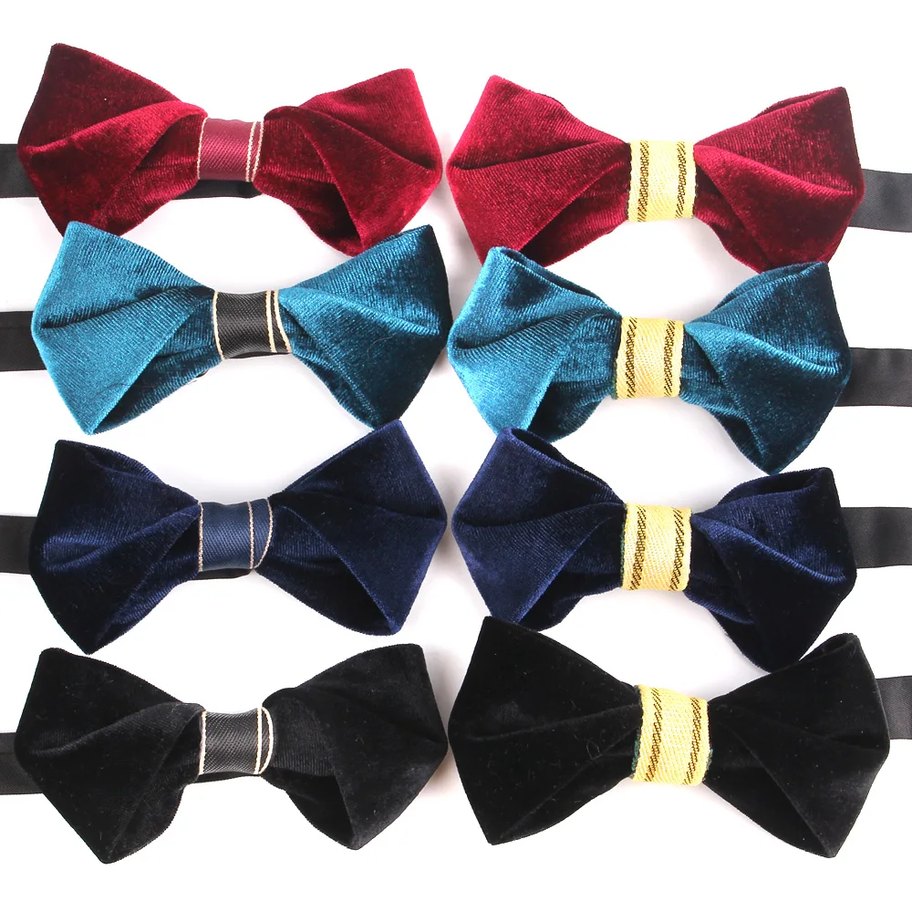 

Velvet Men Bow tie Casual Solid Bowtie For Men Women Bow knot Adult Bow Ties For Wedding Cravats Party Neck Wear Male Bowties