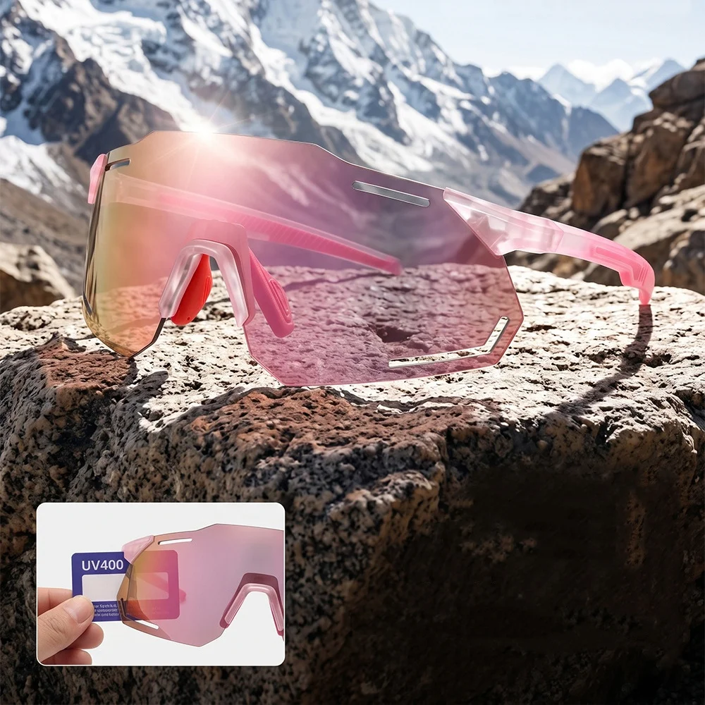 Day and Night Cycling Goggles, Photochromic Sports Goggles, Intelligent Photosensitive Automatic Color Changing Goggles, and Pro