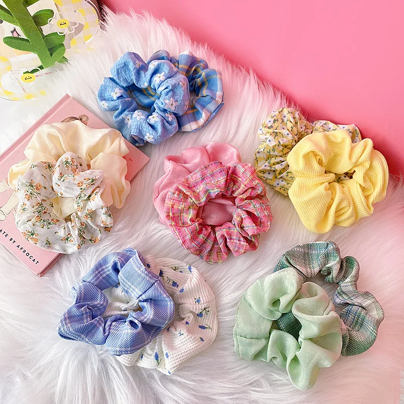 10Pcs/Lot Hair Accessories Girls Cute Head Large Items Elastic Hair Bands Cartoon Flower Headband Sweet Suits Children Headdress