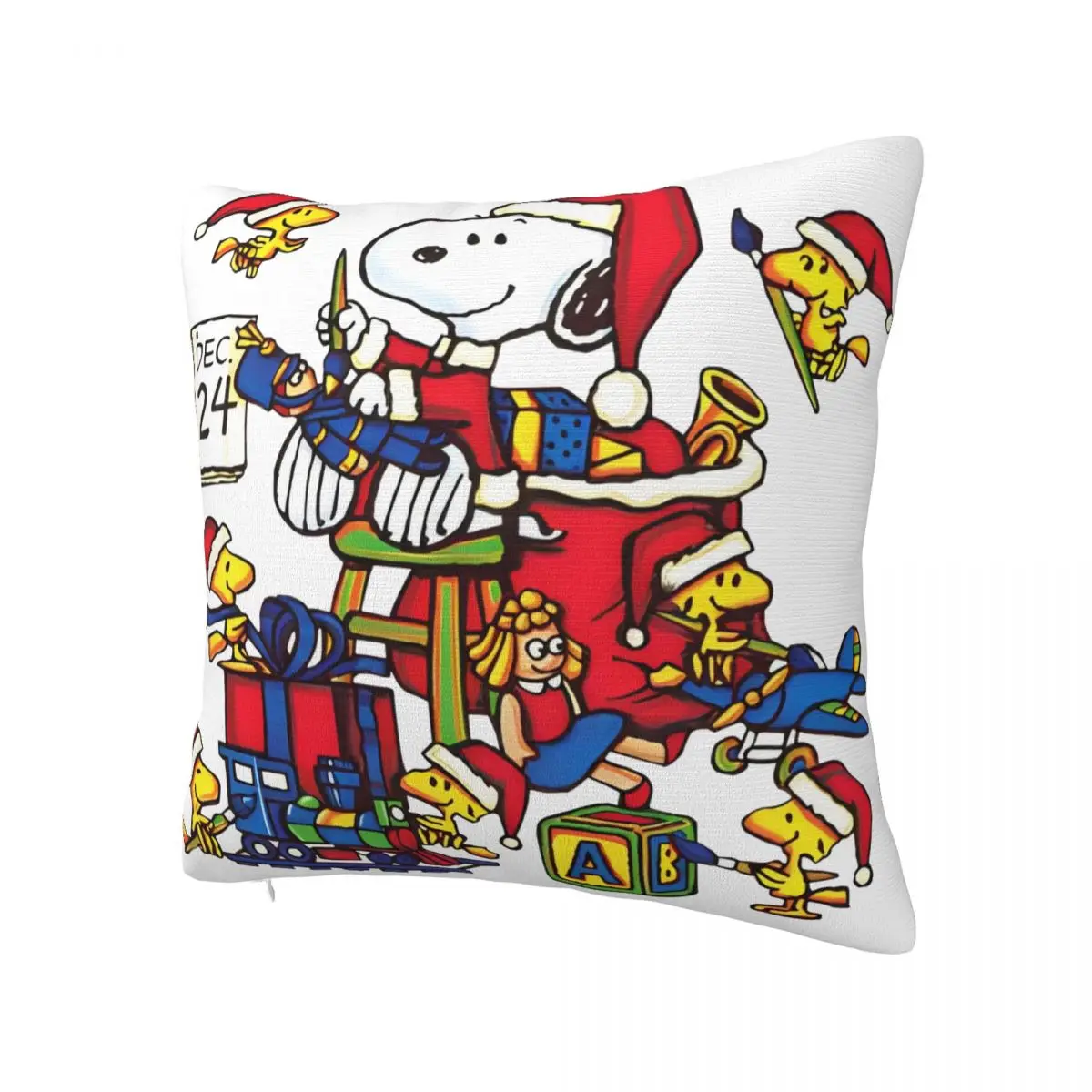 Pillow Cover Christmas Snoopy Cartoon Cushion Cover Woodstock Peanuts Charlie Brown Pillow Case For Living Room Pillowcases