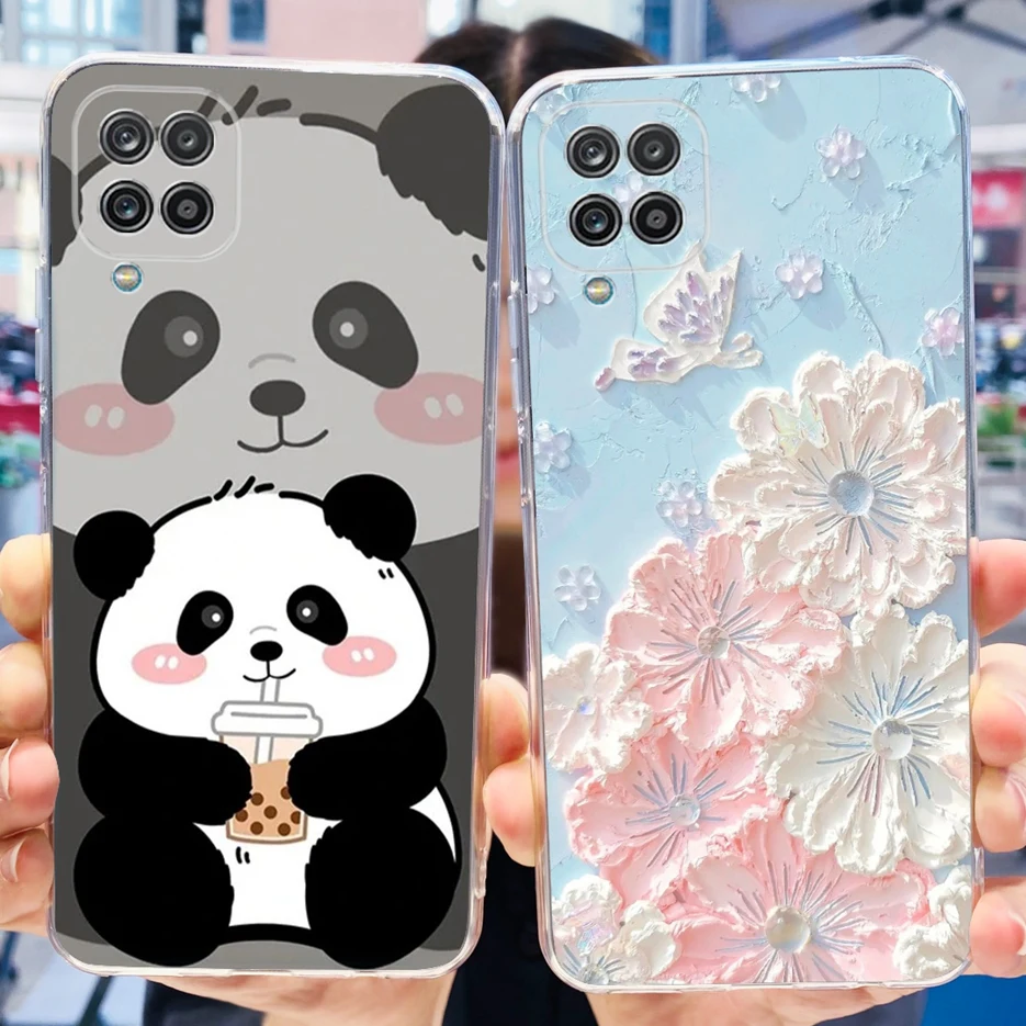 For Samsung Galaxy A12 Case F12 M12 Fashion Painted Cover Clear Silicone Phone Cases For Samsung A12 M 12 Galaxy M12 Soft Fundas