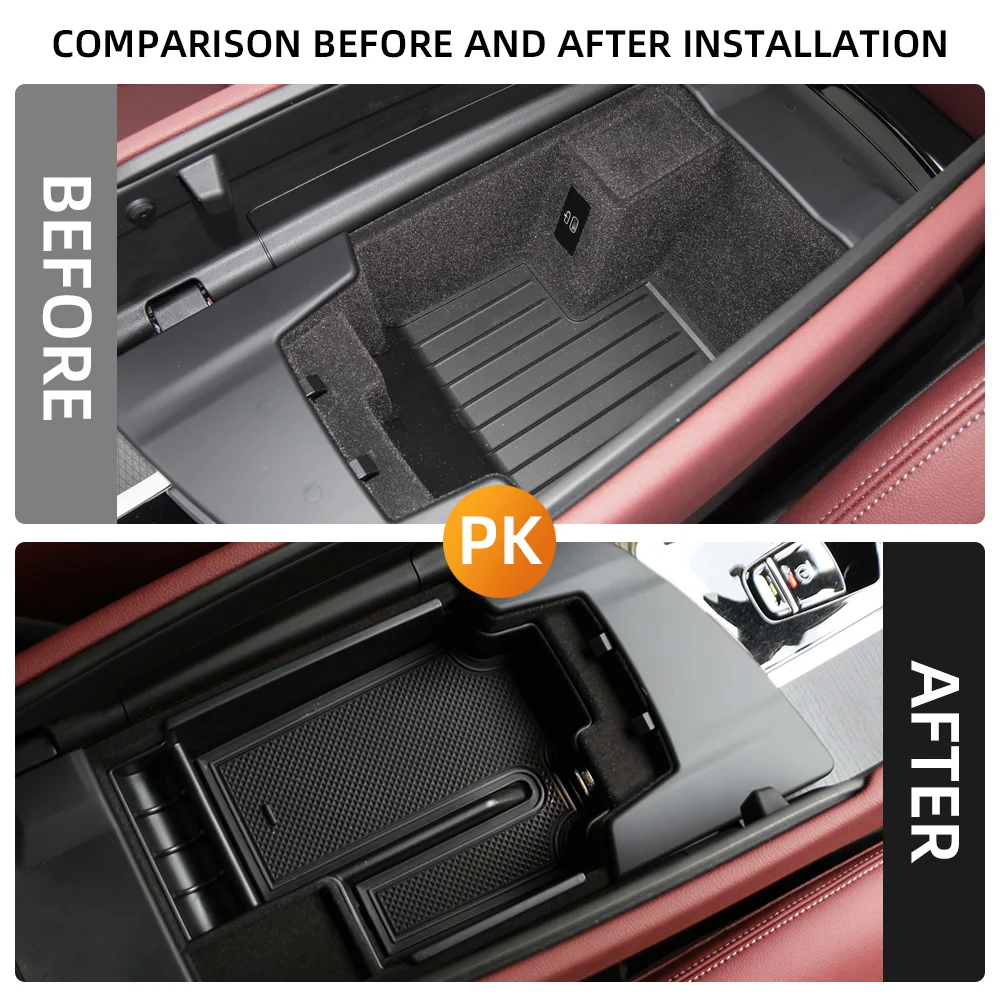 Car Armrest Storage Box for BMW 5 Series G30 G31 2020 - 2024 Center Console Container Organizer Tray Interior Accessories